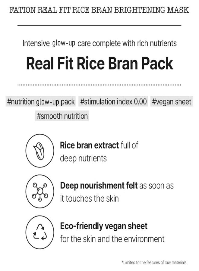 Fation Real Fit Mask, 5 Pack (Rice Brightening) - Image 2